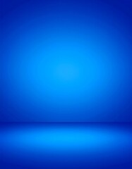 Empty studio, solid blue background
