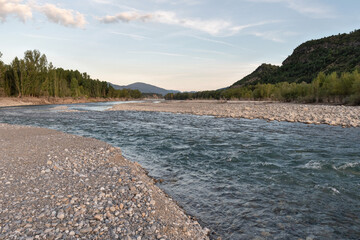 The Cinca River as it passes through Ainsa. Sobrarbe, Huesca