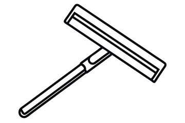 Minimalist Line Art Illustration of a Double Edge Safety Razor for Shaving