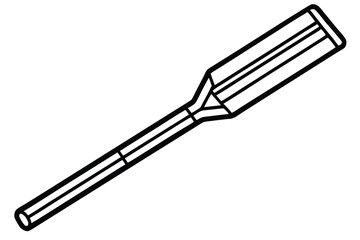 Detailed Black and White Outline of an Oar Illustrating Rowing Equipment