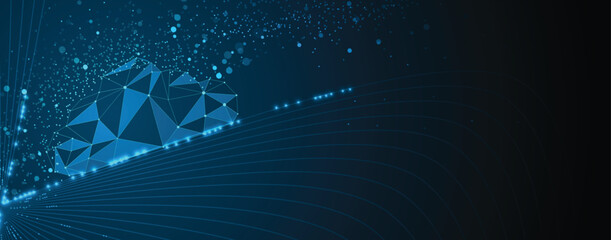 Cloud futuristic concept technology background and network security