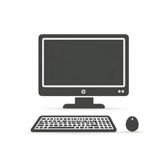 Fototapeta premium Computer with keyboard and mouse on desk.