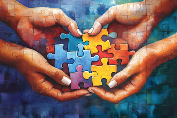 hands and puzzle