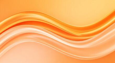 Obraz premium Flowing Abstract Orange and Peach Gradient Waves with Smooth Curves and Elegant Glossy Textures