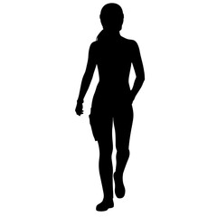 Obraz premium Silhouette of rider in motion – Athletic performance, weather adaptation