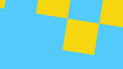 Abstract blue shape background with yellow squares appearing - Powered by Adobe