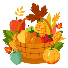 pumpkin and autumn leaves