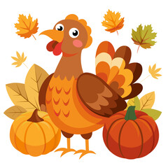 thanksgiving turkey with pumpkin