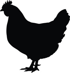 Black chicken silhouette farm animal icon