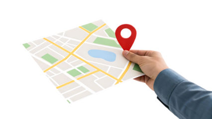 collage hand holding location tag gps navigation position on map location route path delivery route taxi route logistics landmark geolocation destination isolated on white background