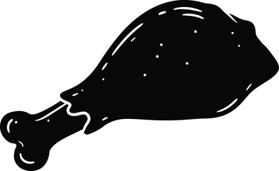 Black chicken leg silhouette