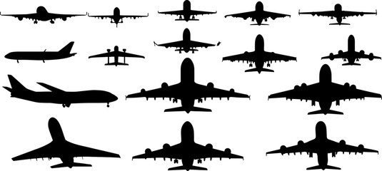 Airplane Silhouette Icon Vector Pack