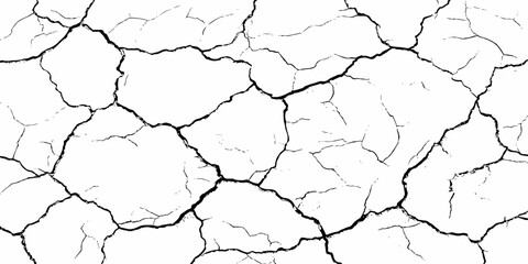 Black and white texture of cracked and abstract grunge texture effect old concrete faded wall dry surface patterns background.

