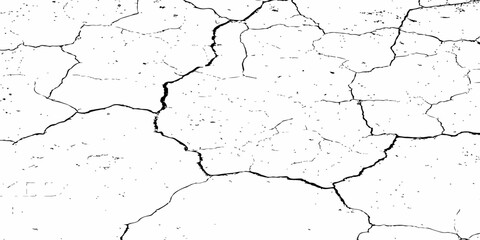Black and white texture of cracked and abstract grunge texture effect old concrete faded wall dry surface patterns background.
