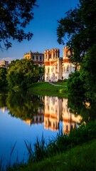 Obraz premium Palace reflected in tranquil lake