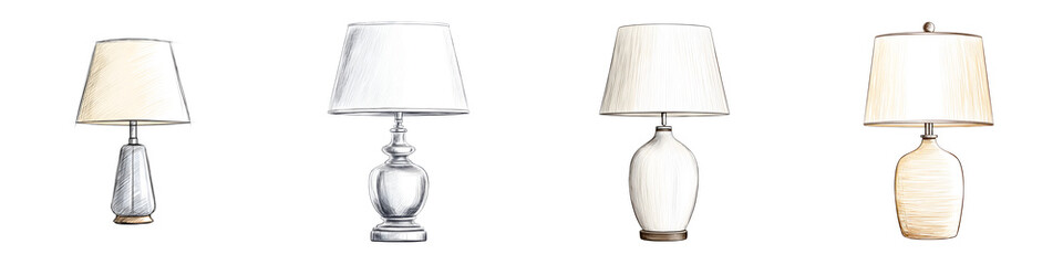 Watercolor Table Lamp Set