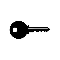 Simple House Key Silhouette Icon for Security, Access, and Solutions