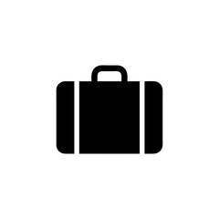 Travel Suitcase or Briefcase Silhouette Icon for Luggage and Business Trips