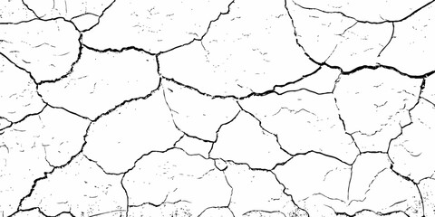 Black and white texture of cracked and abstract grunge texture effect old concrete faded wall dry surface patterns background.
