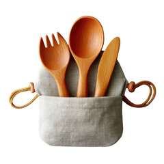 A beautiful set of handcrafted wooden utensils displayed on a rustic background, perfect for cooking and serving food in a warm and inviting kitchen environment.
