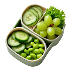 Container filled with fresh and colorful vegetables, perfectly arranged for a healthy diet and nutrition focus, ideal for culinary photography and healthy lifestyle imagery.