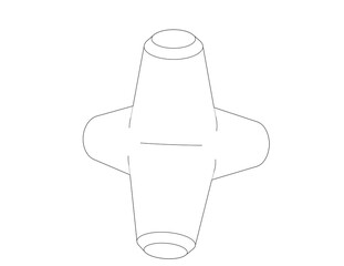 Wireframe Akmon Tetrapod Breakwater Outline: Technical Drawing for Coastal Protection and Marine Engineering. Simple Line Art Seawall Illustration for Erosion Control and Harbor Defense Design.