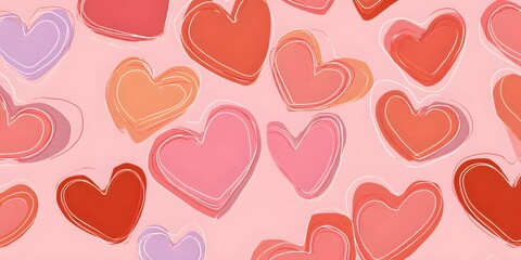 A backdrop of hearts in various shades of pink and red.
