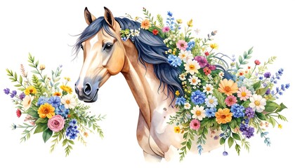 Floral Horse Portrait