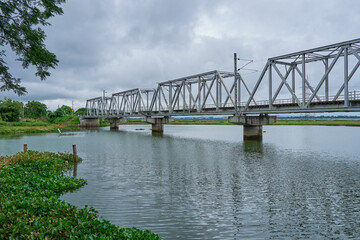 Railway bridge over a river