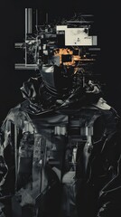Cyberpunk Glitch Art A Futuristic Figure in Digital Distortion