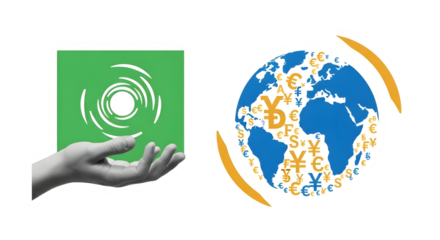 Global Finance: Hand Symbolizing Growth & Interconnected Economies for Financial Investment
