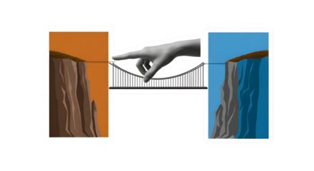 Bridging the Divide: A Helping Hand Constructs a Bridge to Connect Opposing Sides
