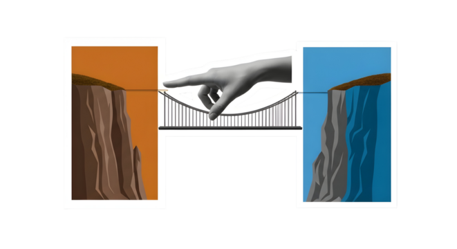 Bridging the Divide: A Helping Hand Constructs a Bridge to Connect Opposing Sides