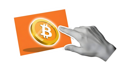 Bitcoin Interaction: Hand Touching Digital Cryptocurrency on Screen - Future Finance