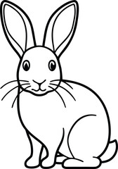 Obraz premium Cute rabbit isolated on white background in outline style illustration