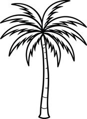 Obraz premium Palm tree silhouette isolated on white background for tropical design