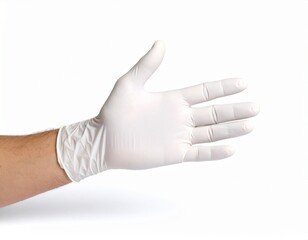Clean White Nitrile Gloves Hand Hygiene Protection.