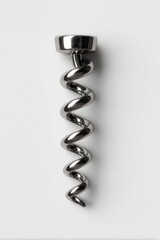 Polished metal corkscrew, vertical