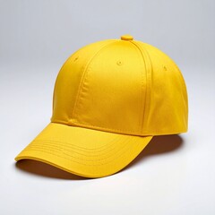 Fototapeta premium Bright Yellow Baseball Cap Mockup for Branding.