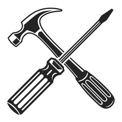 Hammer and Screwdriver: DIY, Repair, Construction Icon - Perfect for Websites & Logos