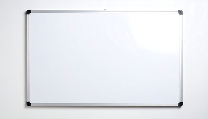 Empty whiteboard mounted on a wall (1)