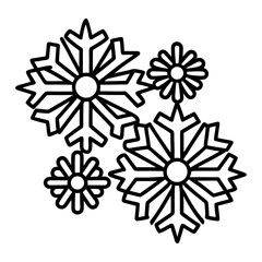Obraz premium snowflakes drifting down coloring page black outline