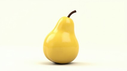 Vivid yellow pear isolated on white background.