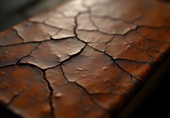 Fototapeta premium Cracked Brown Surface Texture Detail