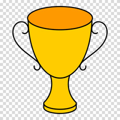 Victory cup, isolated vector illustration on transparent background