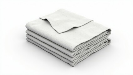 Stack of folded white fabric.