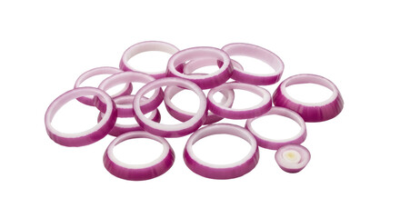 Isolated Sliced Red Onion Rings