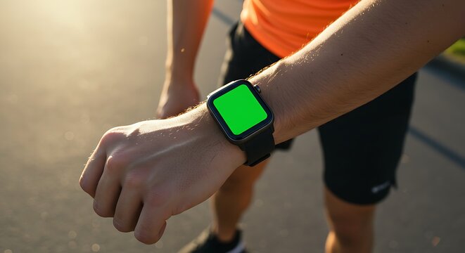 Fitness Tracker on Man's Wrist - Powered by Adobe