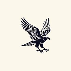 eagle logo with sharp wings, symbolizing strength and freedom.