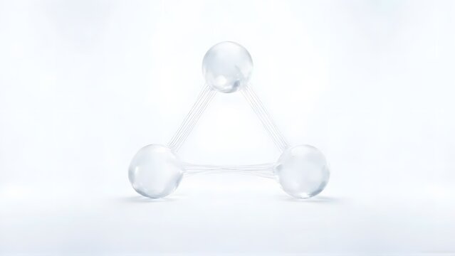 Molecule with three spheres and two connecting lines